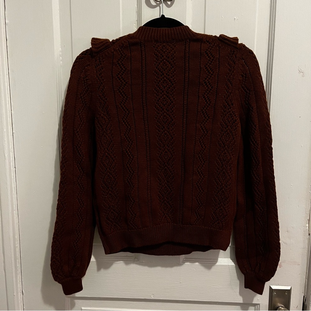 Sezane Brown Ruffled Sweater - Picture 8 of 14